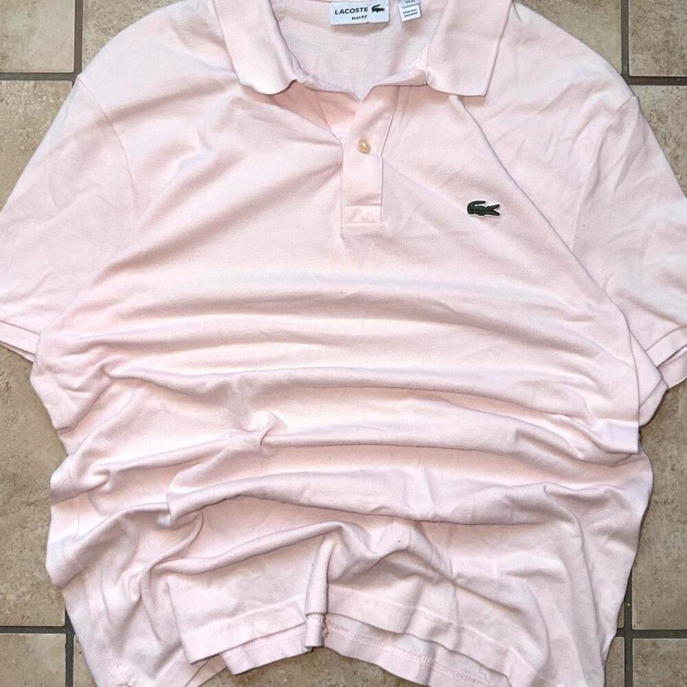 Lacoste Pink Slim Fit Short Sleeve Polo Shirt - Size XL (FITS LIKE M)